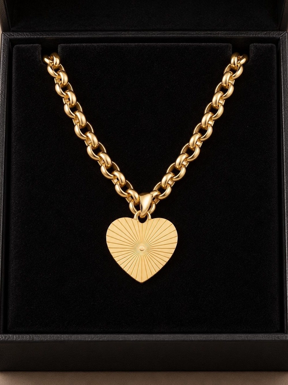 Radiant Gold Heart Pendant Necklace — Women Jewelry